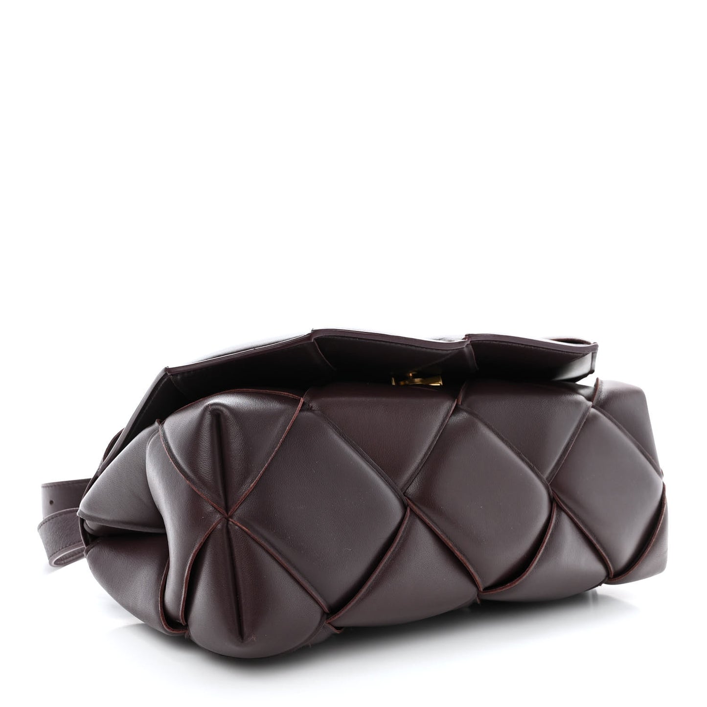 Nappa Intreccio Padded Top Handle Shoulder Bag Grape