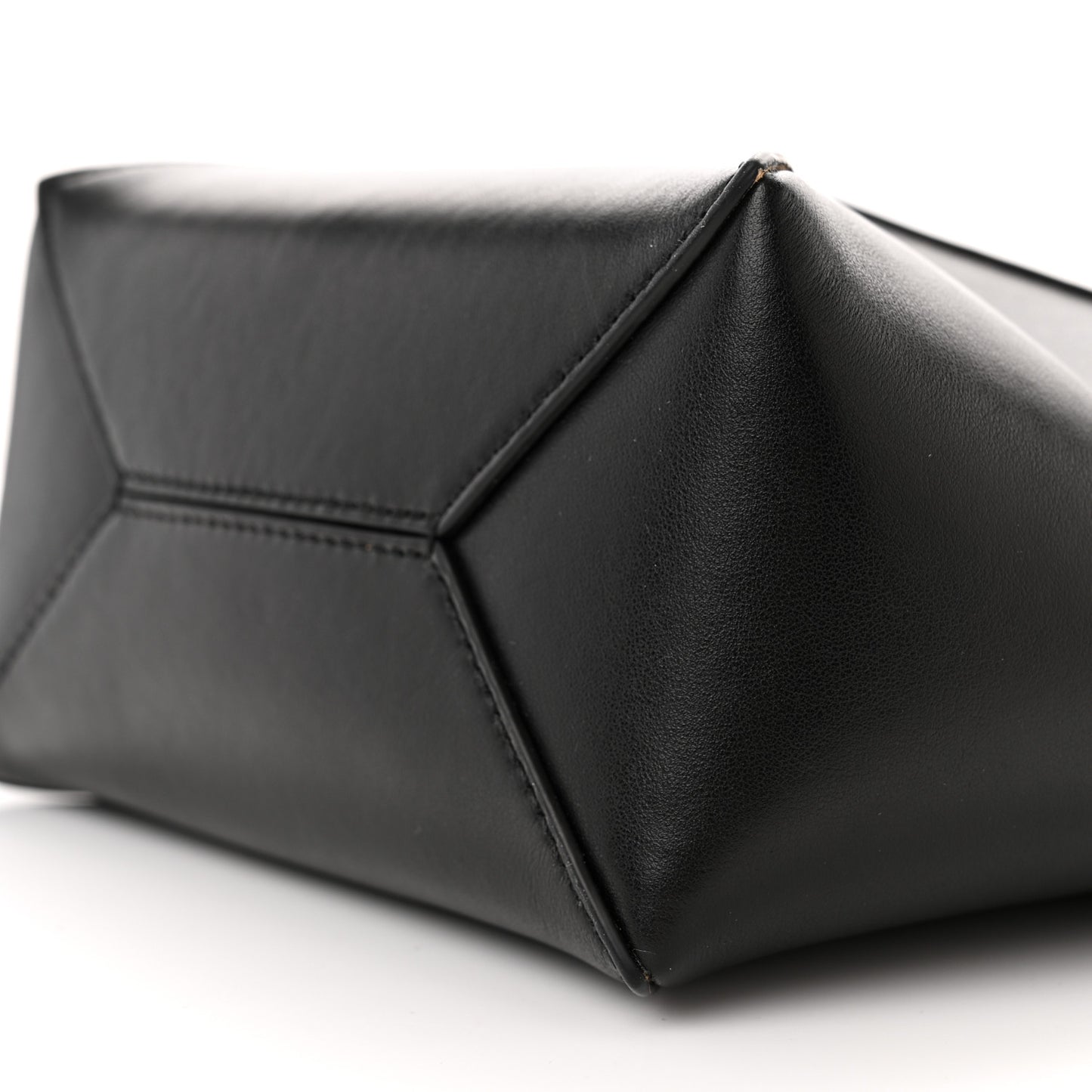 Shiny Calfskin Mini Puzzle Fold Tote Black