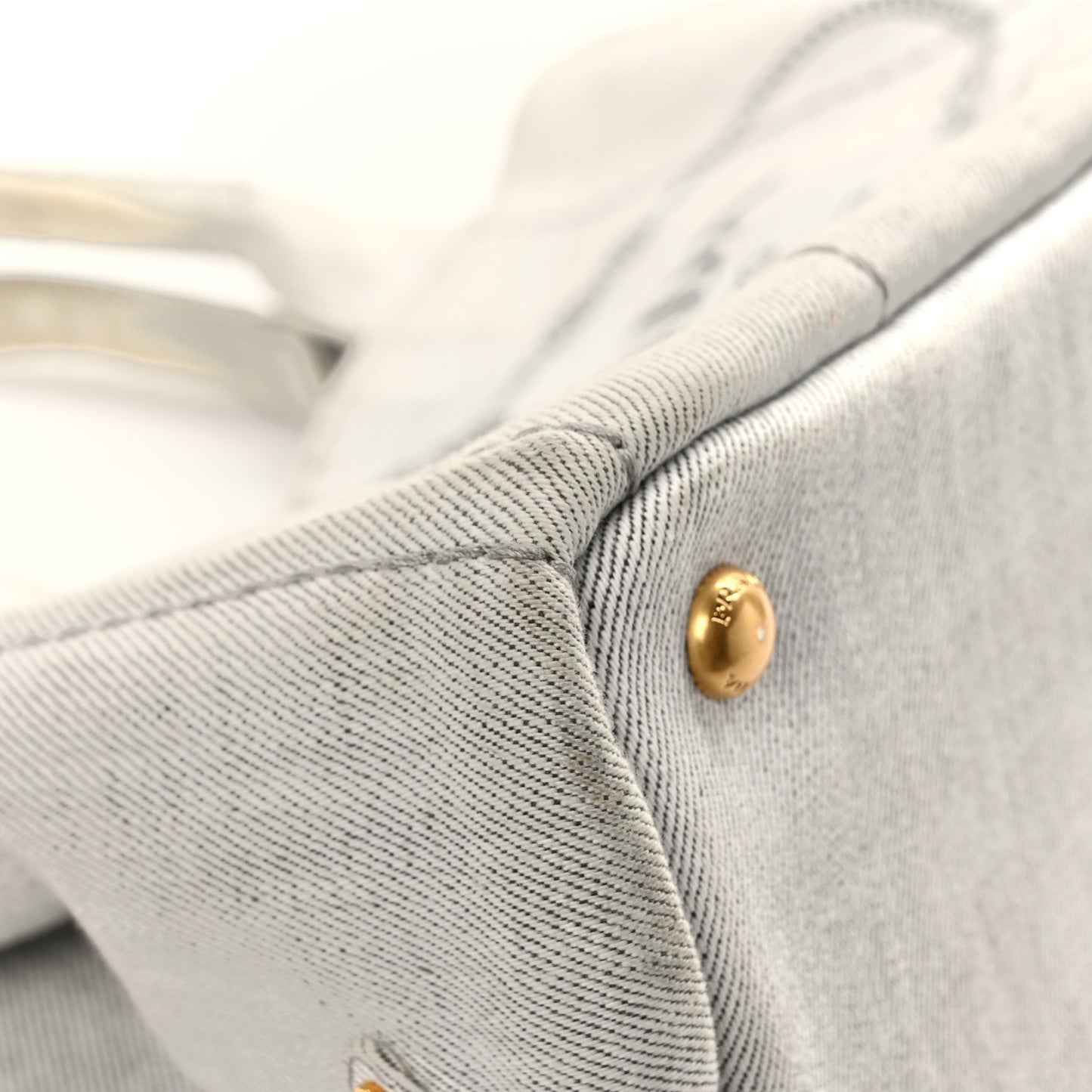 Denim Small Logo Tote Bianco