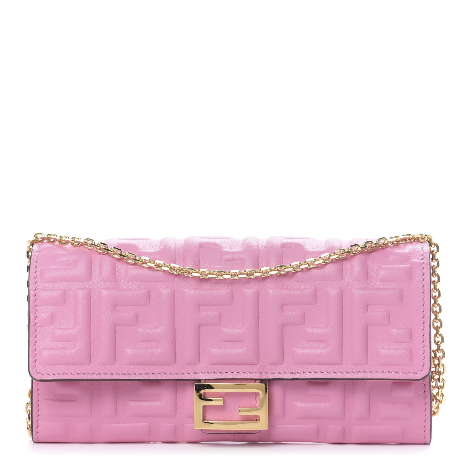 Fendi Nappa Matisse FF Embossed Continental Wallet On Chain Lollypop 1 of 12