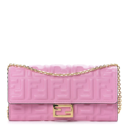 Fendi Nappa Matisse FF Embossed Continental Wallet On Chain Lollypop 1 of 12
