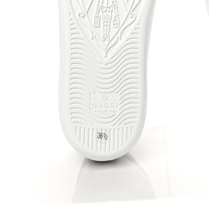 Gucci Calfskin Interlocking G Perforated Womens Ace Sneakers 36.5 White Grey Sky 7 of 9