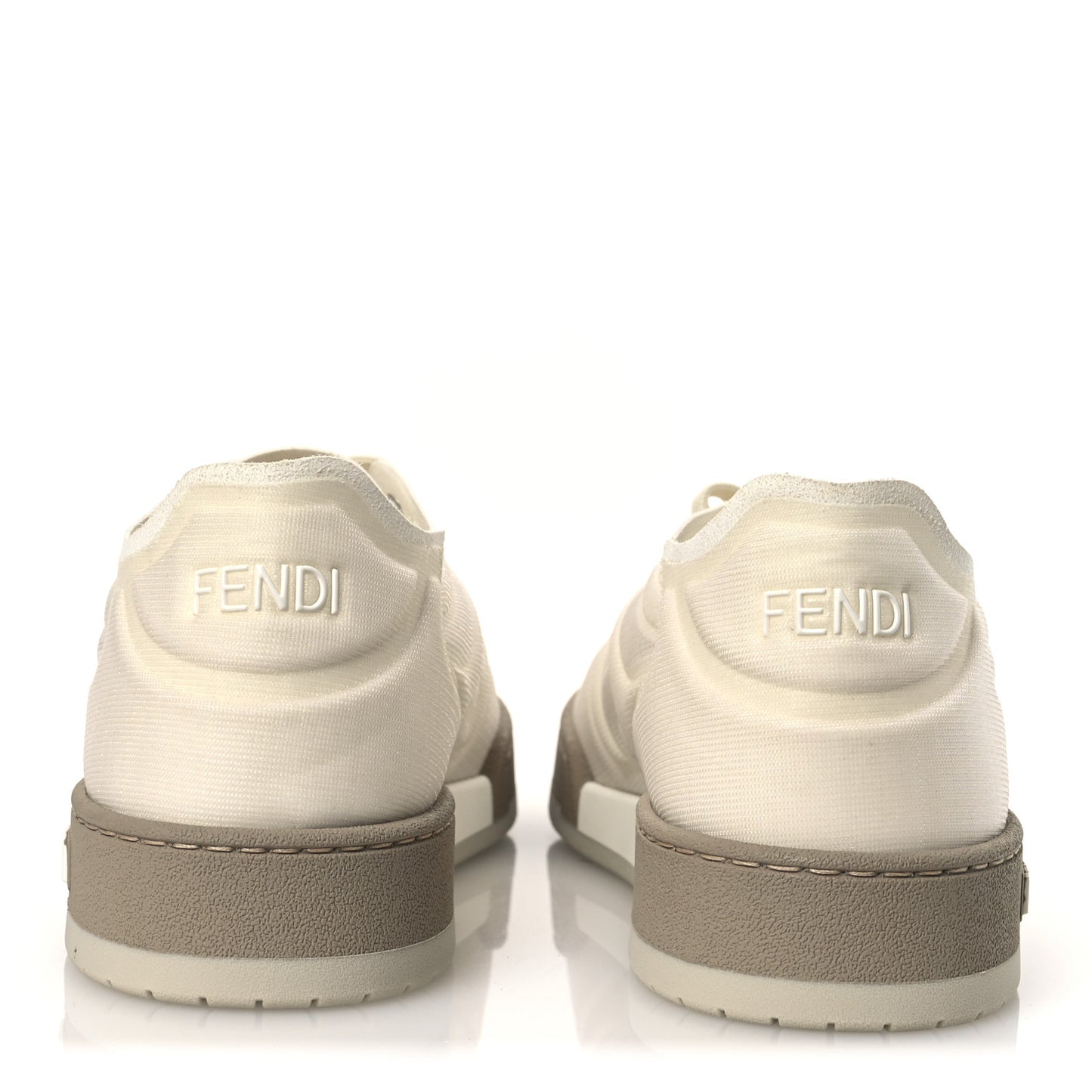 Fabric Mesh Fendi Match Low Top Sneakers 40 White