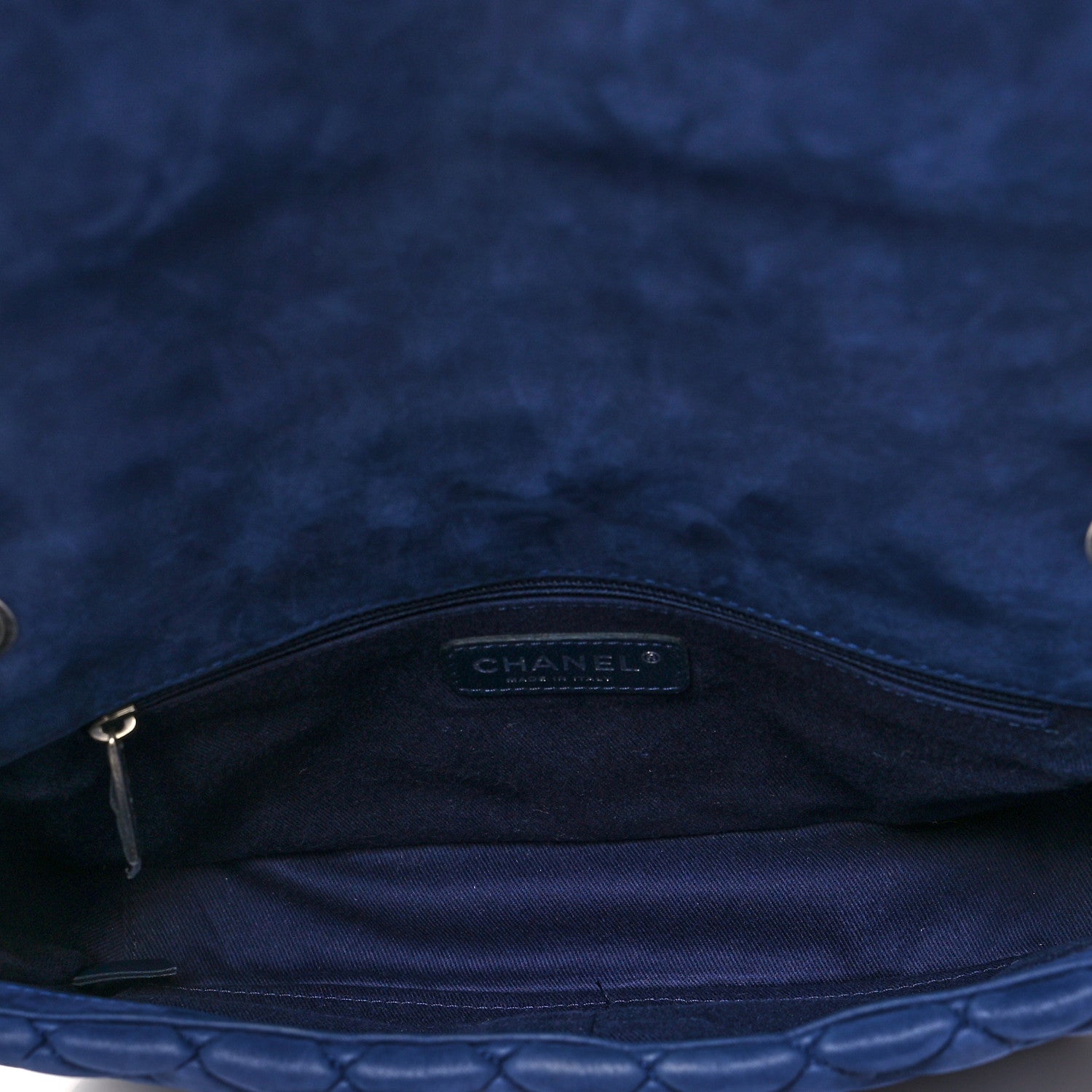 Chanel Iridescent Calfskin Quilted Large New Bubble Flap Navy 3 of 8
