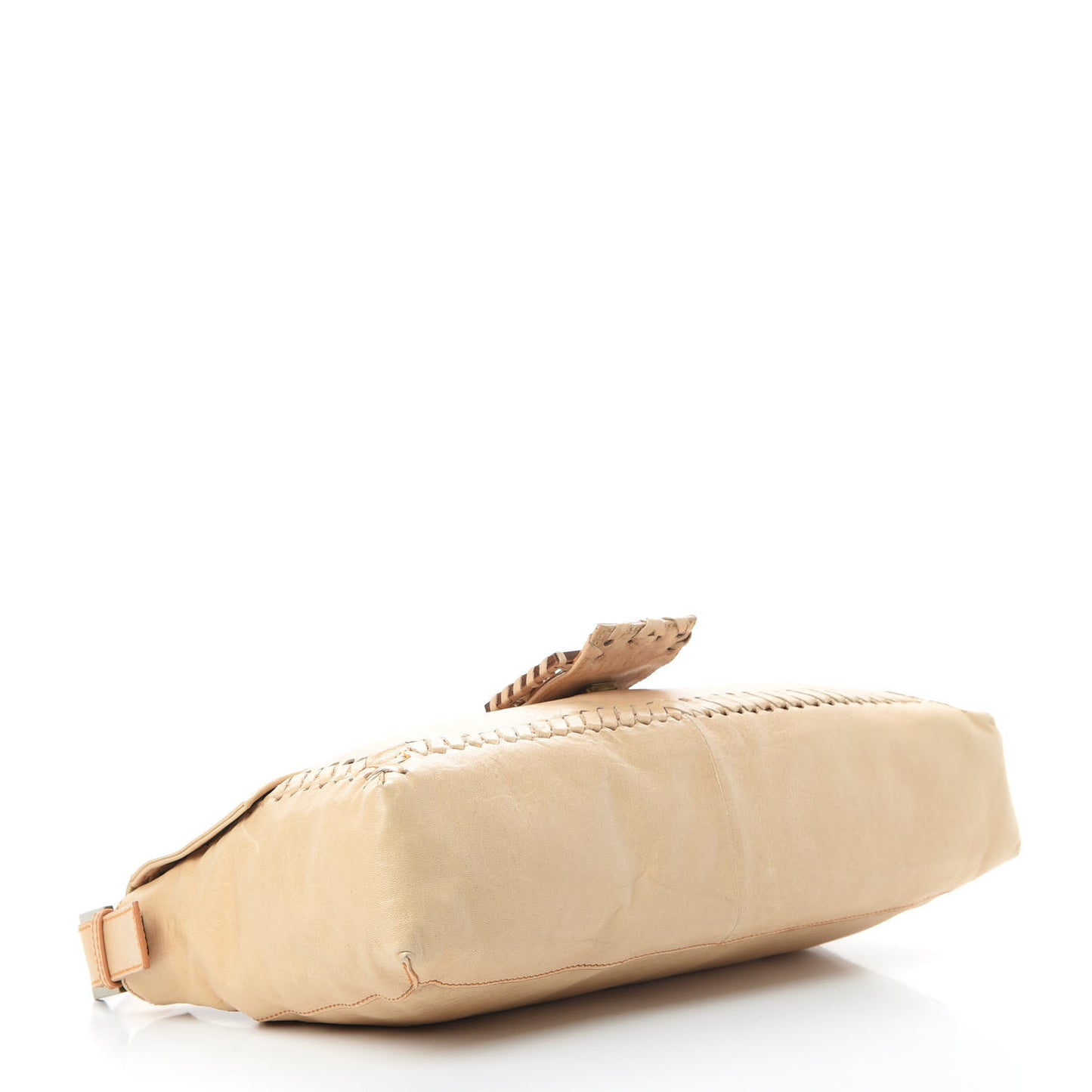 Goatskin Whipstitch Large Convertible Baguette Vacchetta