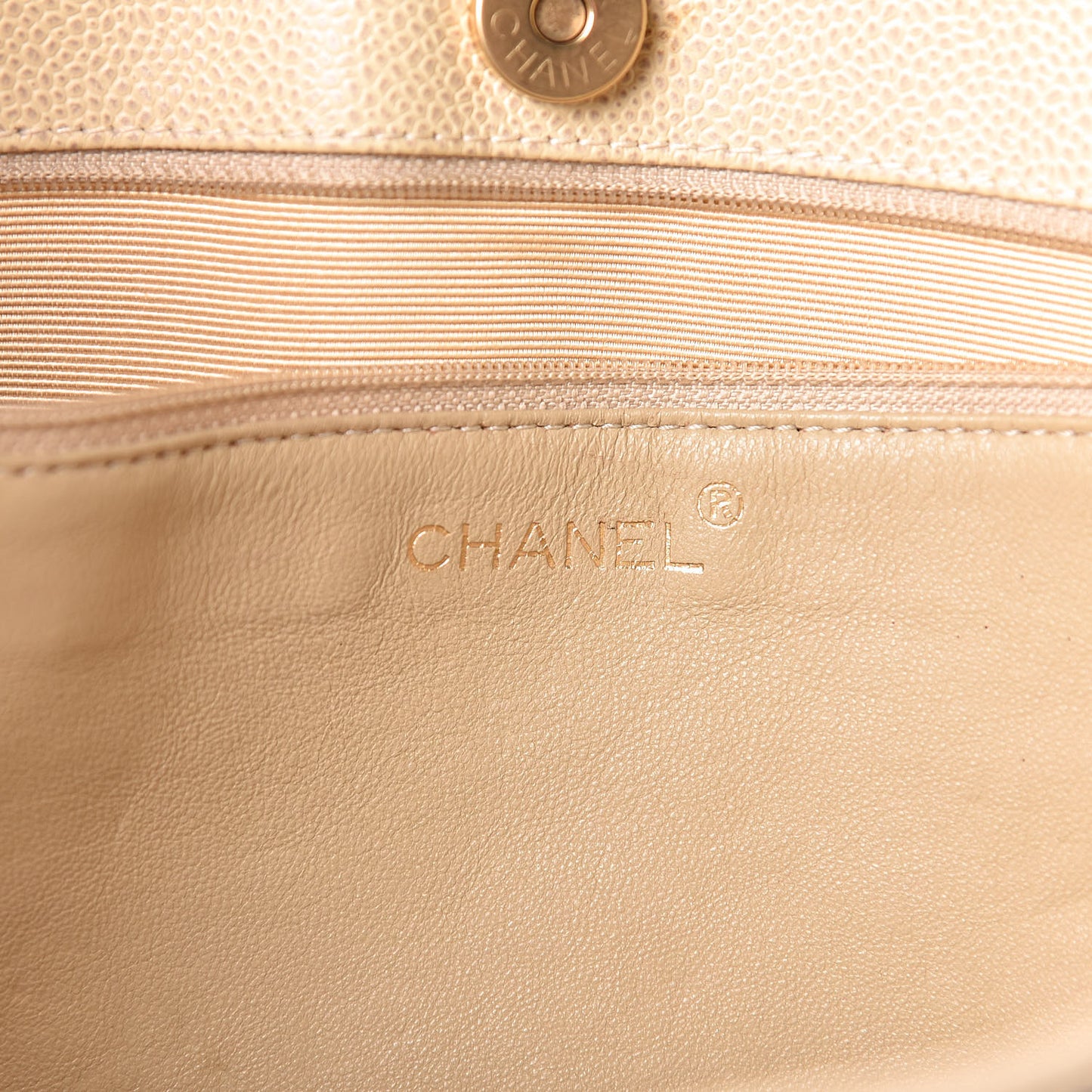 Caviar Quilted Bekko Shopper Tote Beige