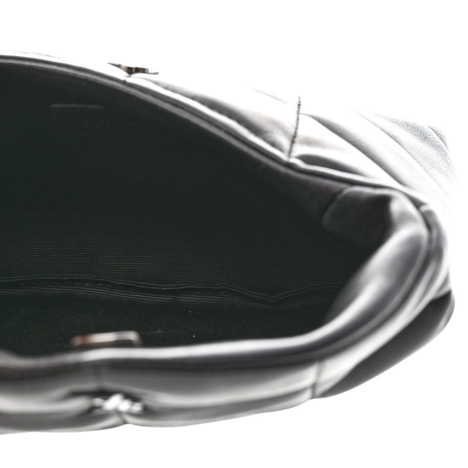 Saint Laurent Lambskin Monogram Loulou Puffer Pouch Clutch Black 6 of 11