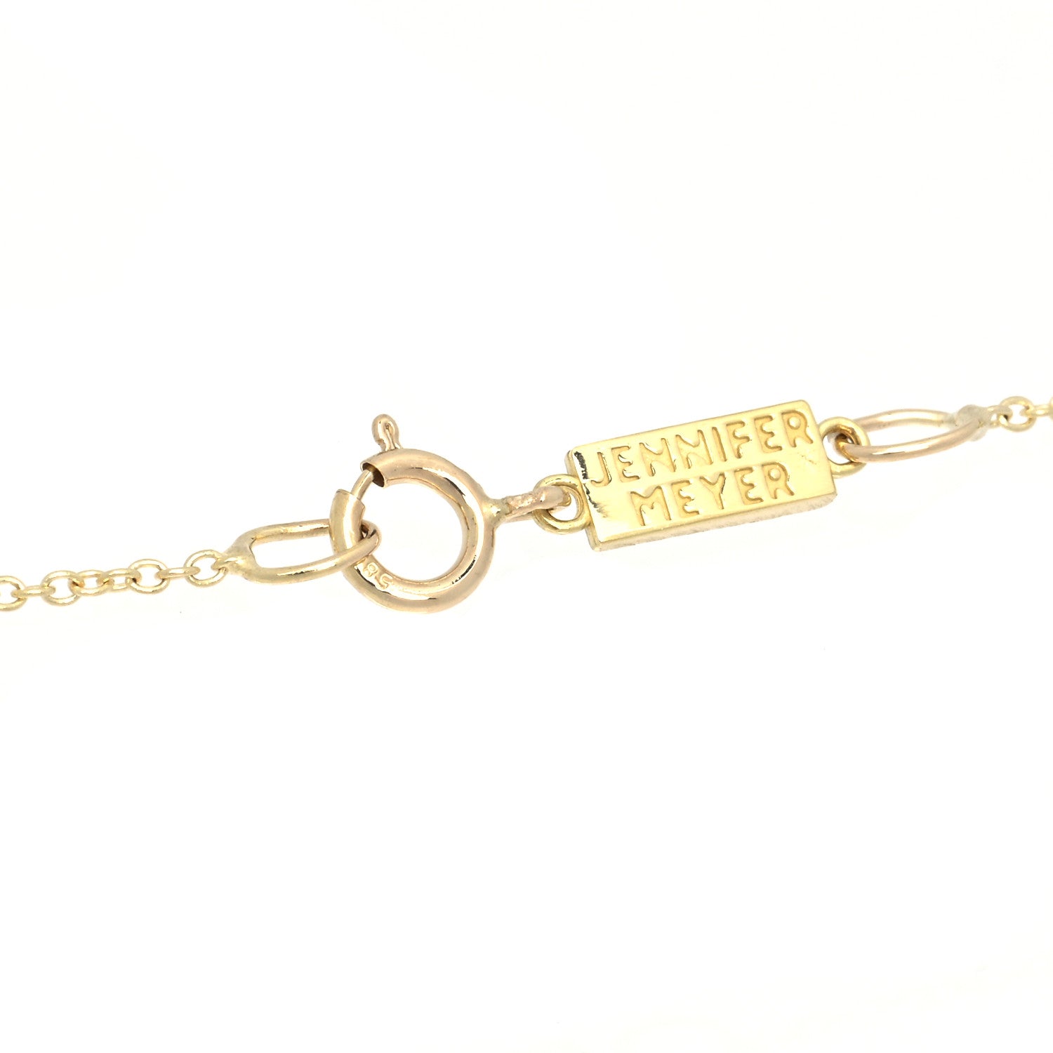 Jennifer Meyer 18K Yellow Gold Diamond Mini Wishbone Pendant Necklace 4 of 5