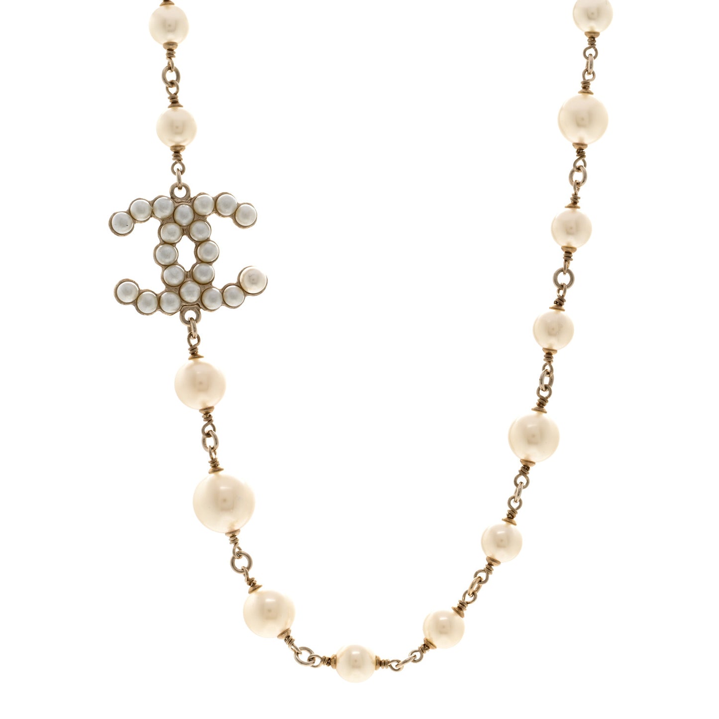 Irregular Pearl CC Short Necklace Gold