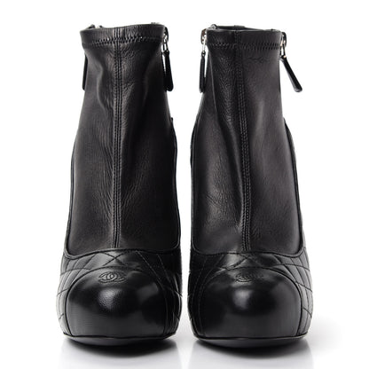 Chanel Lambskin Quilted CC Booties 38 Black 2 of 10