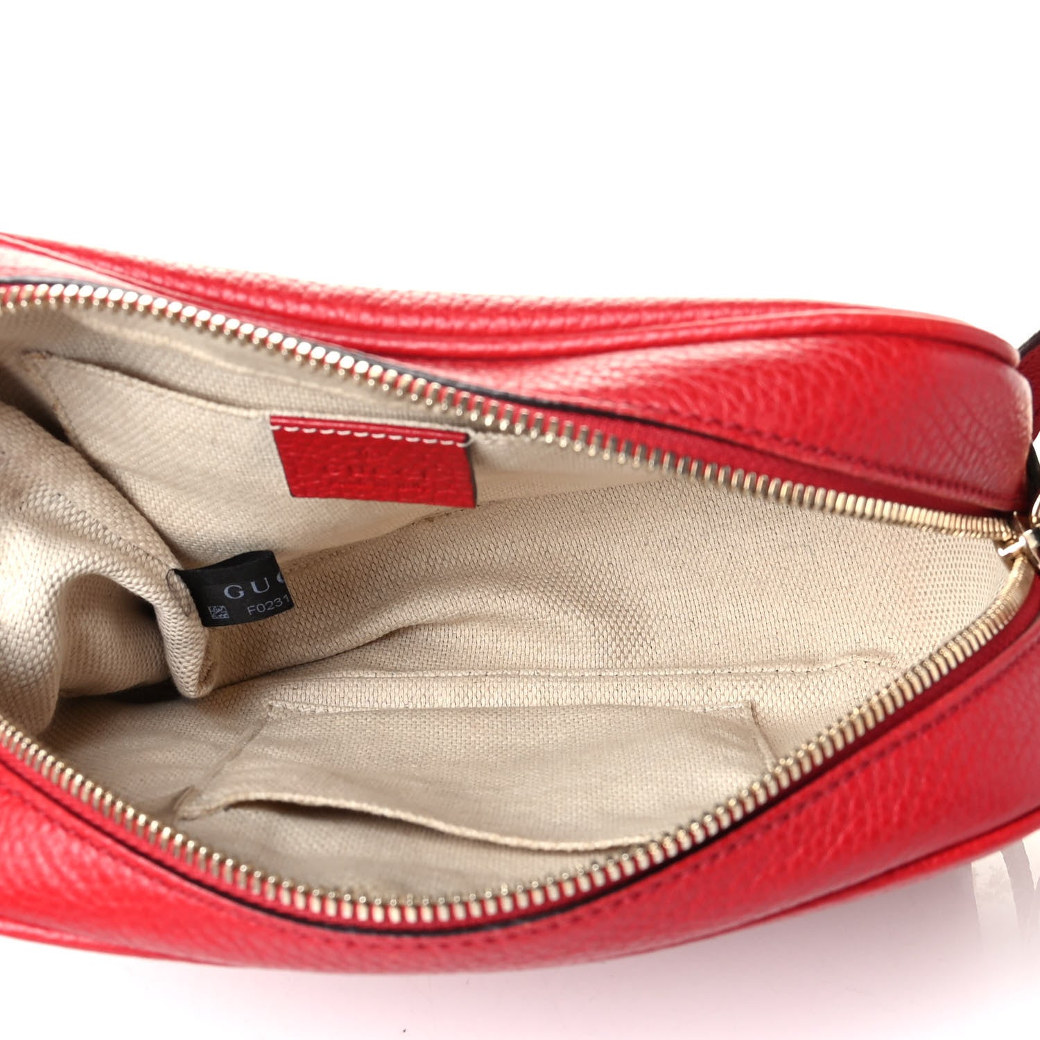 Gucci Pebbled Calfskin Small Soho Disco Bag Tabasco Red 4 of 6