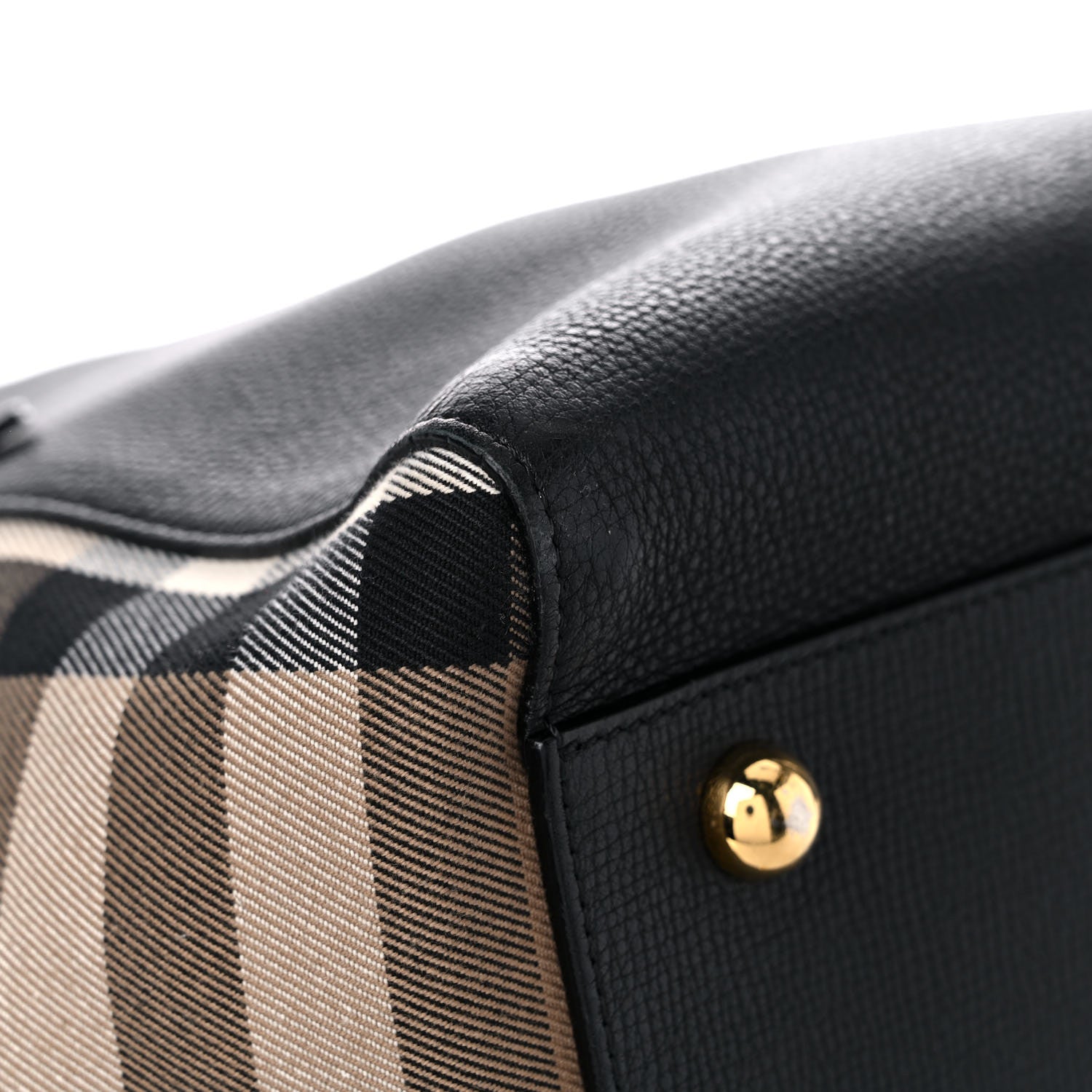 Burberry Grainy Calfskin House Check Small Canterbury Black 9 of 15