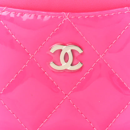 Chanel Patent Quilted Card Holder Pink 9 of 13