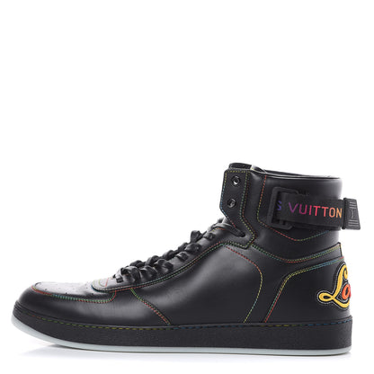 Louis Vuitton Calfskin Rivoli High Top Sneakers 10.5 Black Multicolor 1 of 10