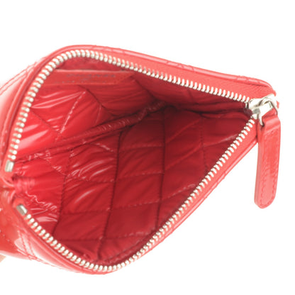 Chanel Patent Quilted Small Cosmetic Case Red 5 of 8