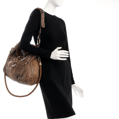 Gucci Python Medium G Wave Shoulder Bag Caramel 3 of 8