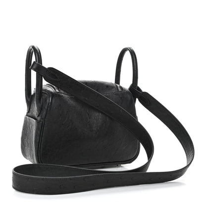 Hermes Ostrich Mini Lindy 20 Black 2 of 4