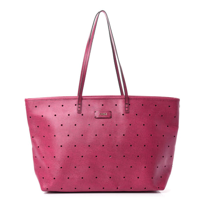 Fendi Vitello Elite Perforated Roll Tote Ciclamino 3 of 13