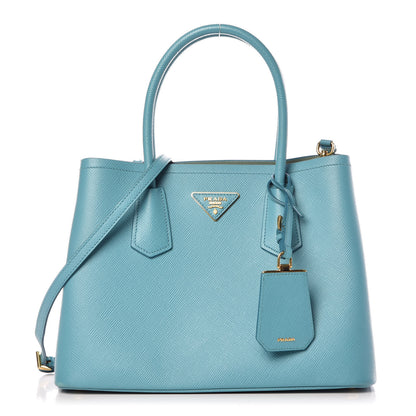 Prada Saffiano Cuir Small Double Bag Turchese Acquamarina 1 of 9