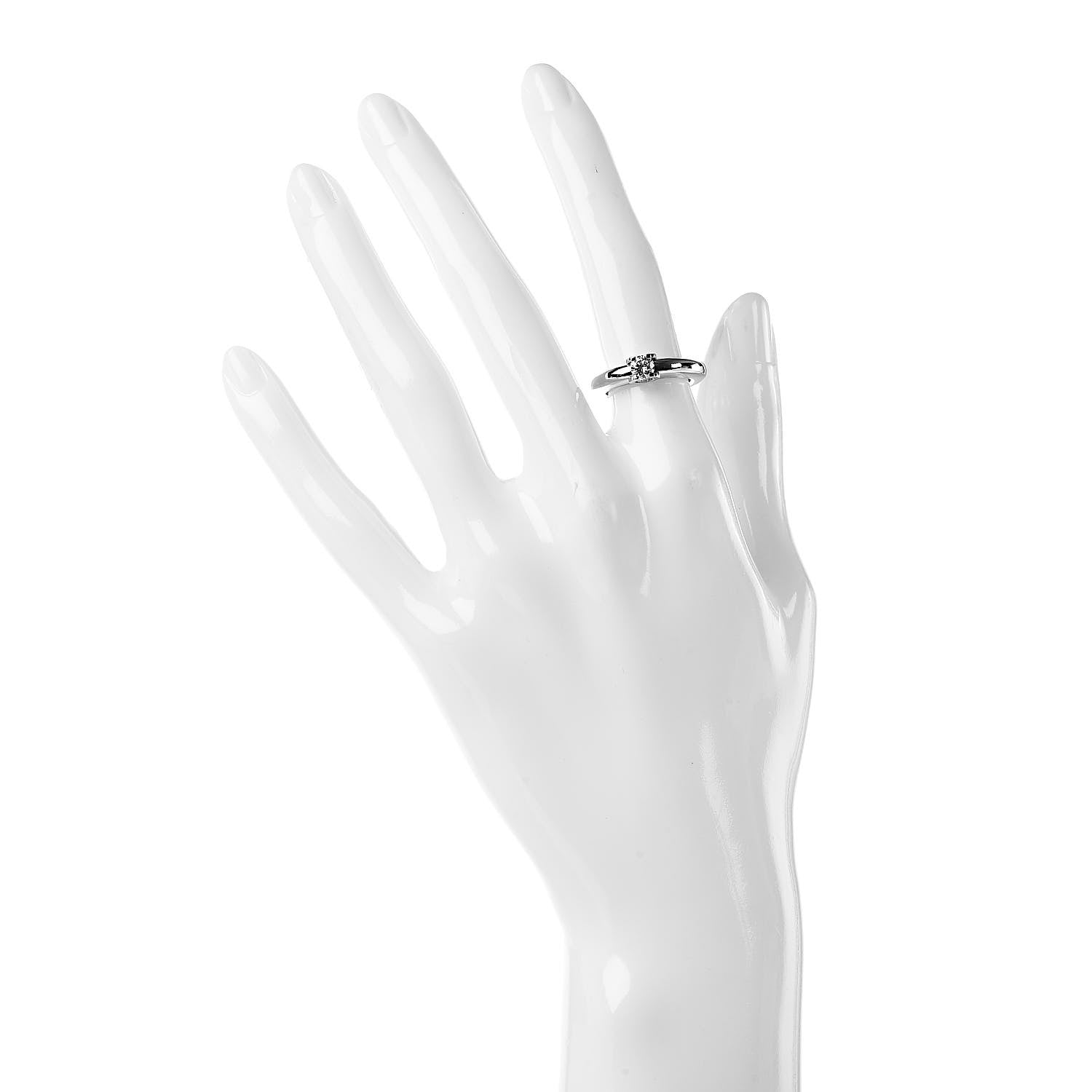 Cartier 18K White Gold Diamond .30ct Louis Ring 49 4.75 2 of 5