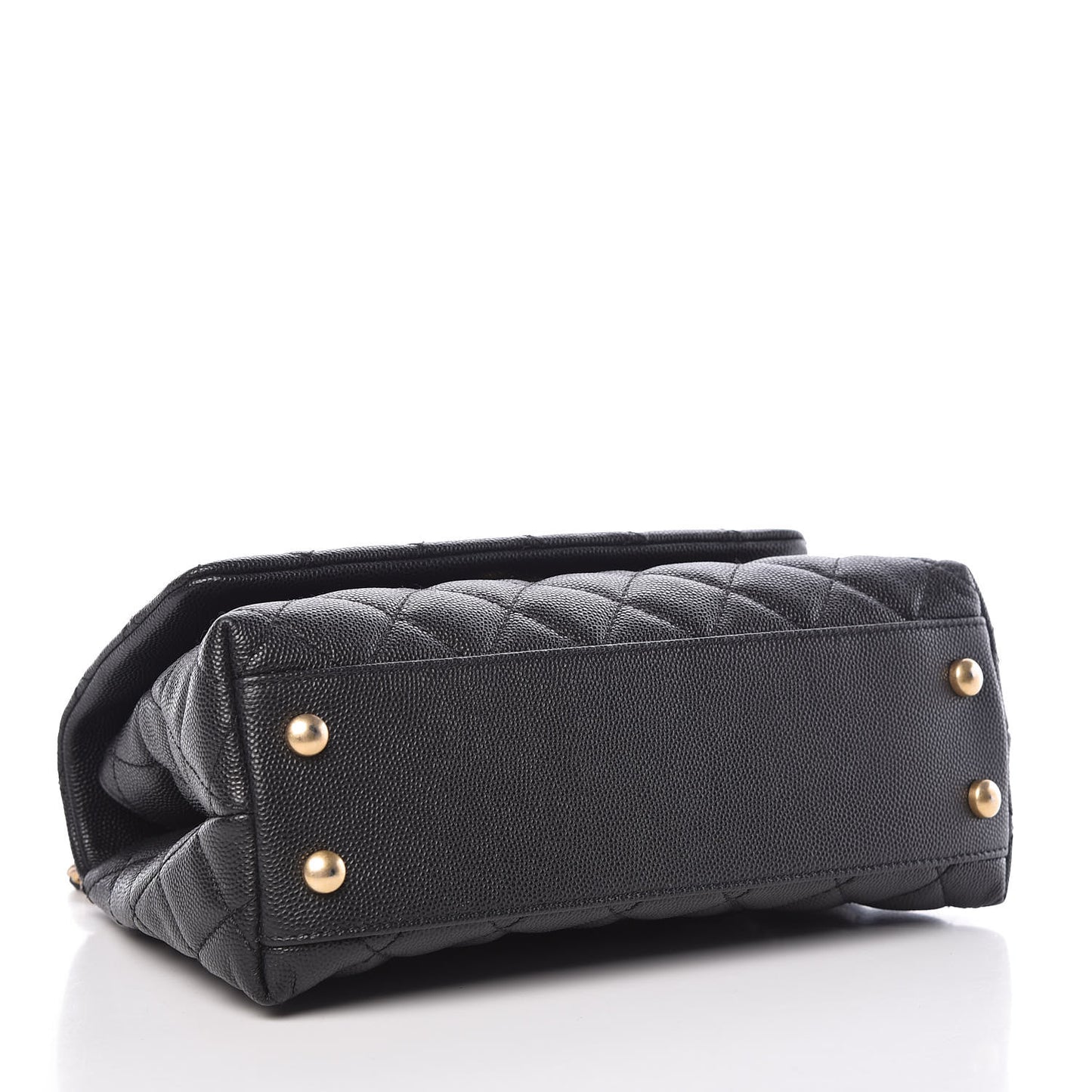 Caviar Quilted Mini Coco Handle Flap Black