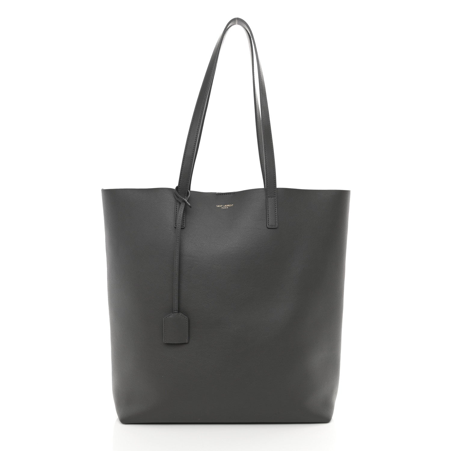 Saint Laurent Calfskin North-South Shopping Tote Storm 3 of 13