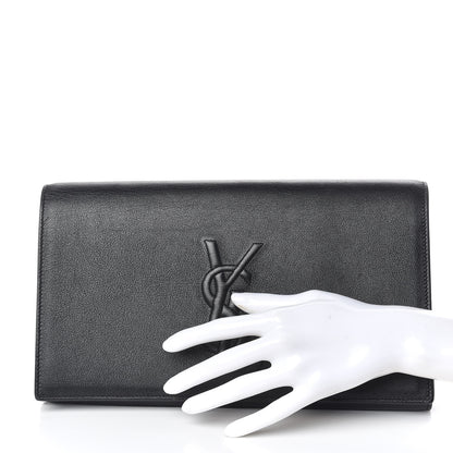 Saint Laurent Calfskin Monogram Large Belle De Jour Clutch Black 2 of 21