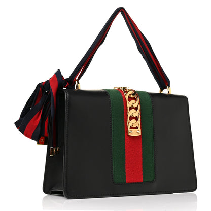 Gucci Calfskin Small Sylvie Shoulder Bag Black 3 of 11