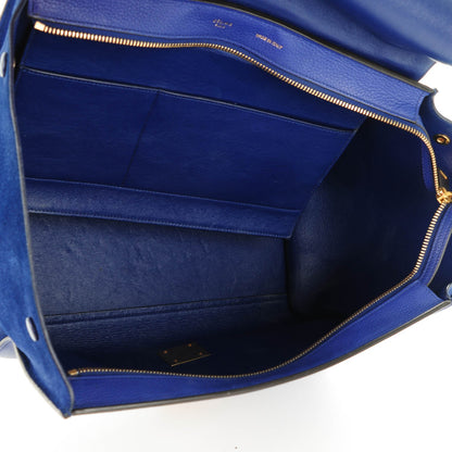 Celine Drummed Calfskin Suede Medium Trapeze Indigo 7 of 8