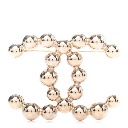 Chanel Metal Beaded CC Brooch Gold 1 of 4