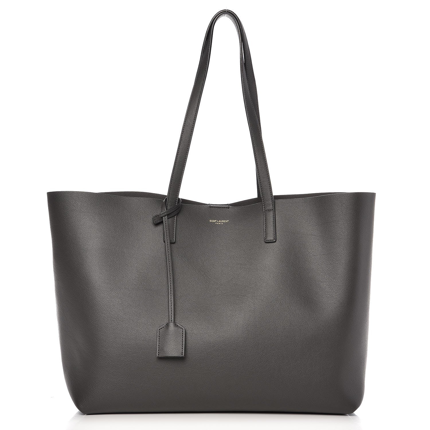 Saint Laurent Calfskin Large Shopping Tote Dark Grey 1 of 8