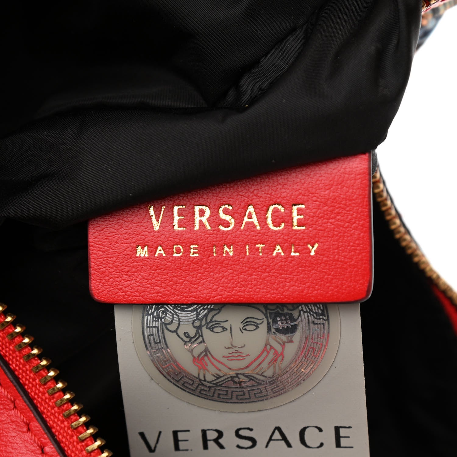Versace Nylon Calfskin Tresor De La Mer Print Hobo Bag Multicolor 7 of 9