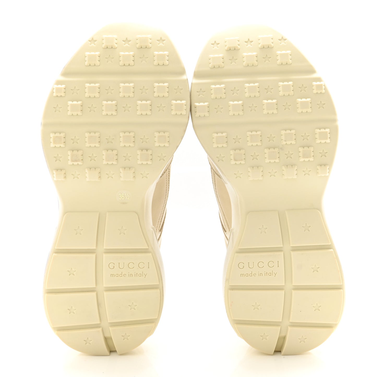 Calfskin Mouth Print Womens Rhyton Sneakers 36.5 Ivory