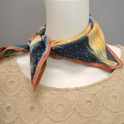 Hermes Silk Feux Du Ciel Pocket Square Scarf 7 of 7