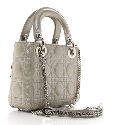 Christian Dior Metallic Nubuck Cannage Mini Lady Dior Silver 2 of 12