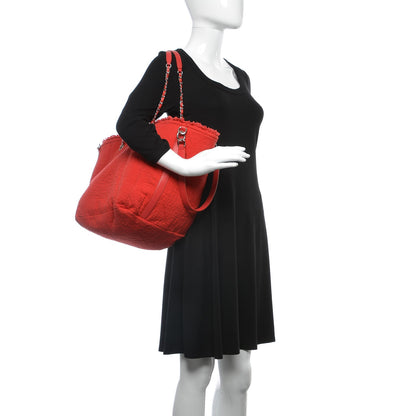 Chanel Canvas Small Double Face Shopping Tote Red 3 of 10