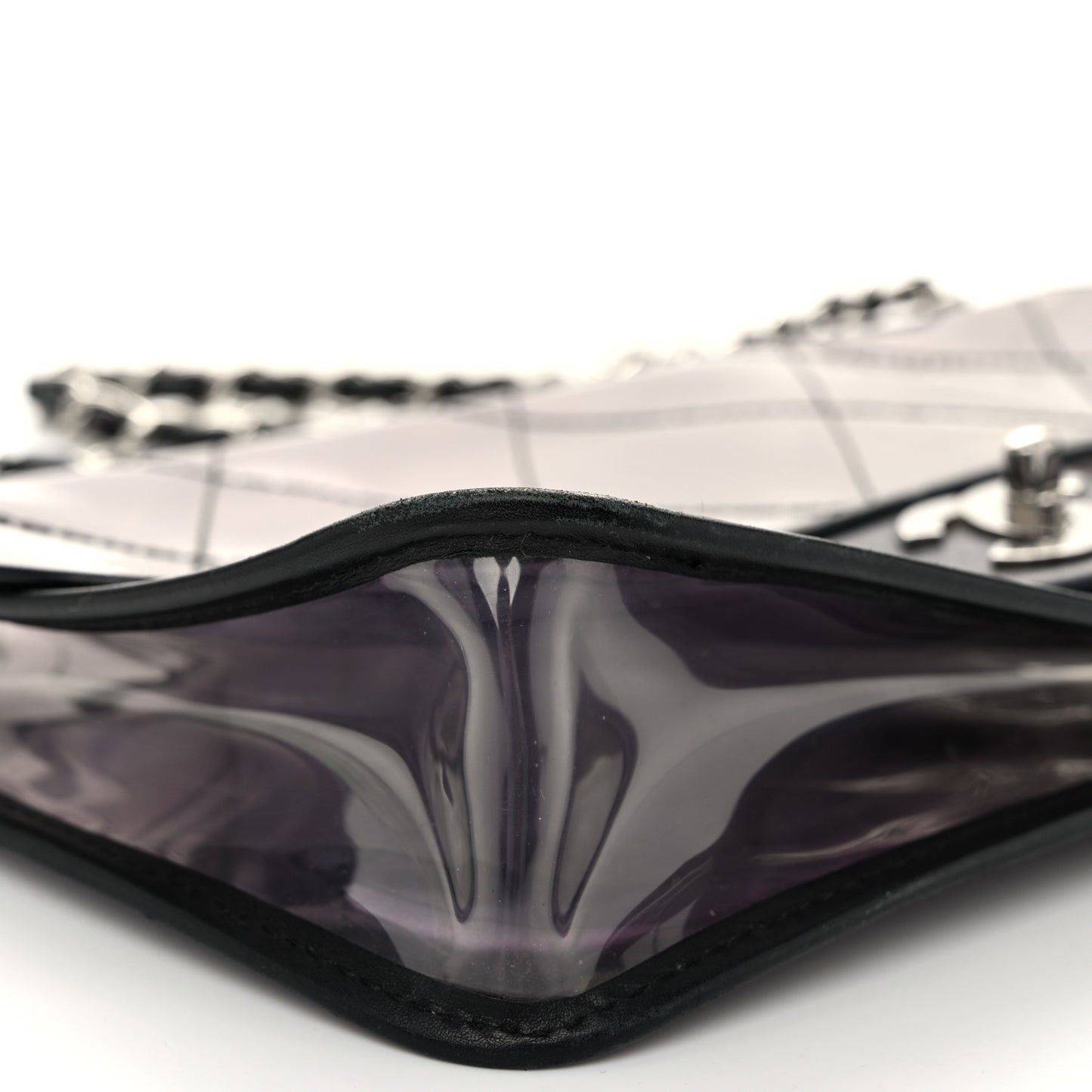 Vinyl Quilted Degrade Jumbo Single Flap Black