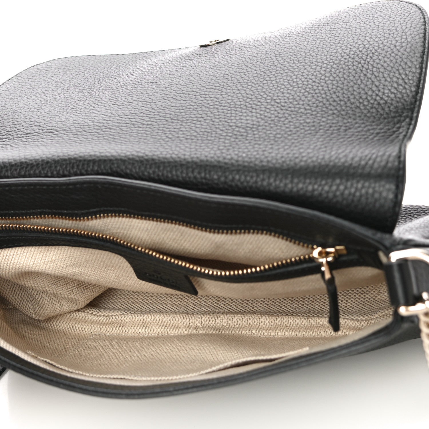 Gucci Pebbled Calfskin Medium Soho Flap Crossbody Black 5 of 12