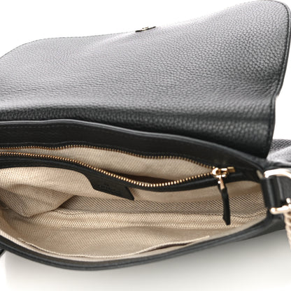 Gucci Pebbled Calfskin Medium Soho Flap Crossbody Black 5 of 12