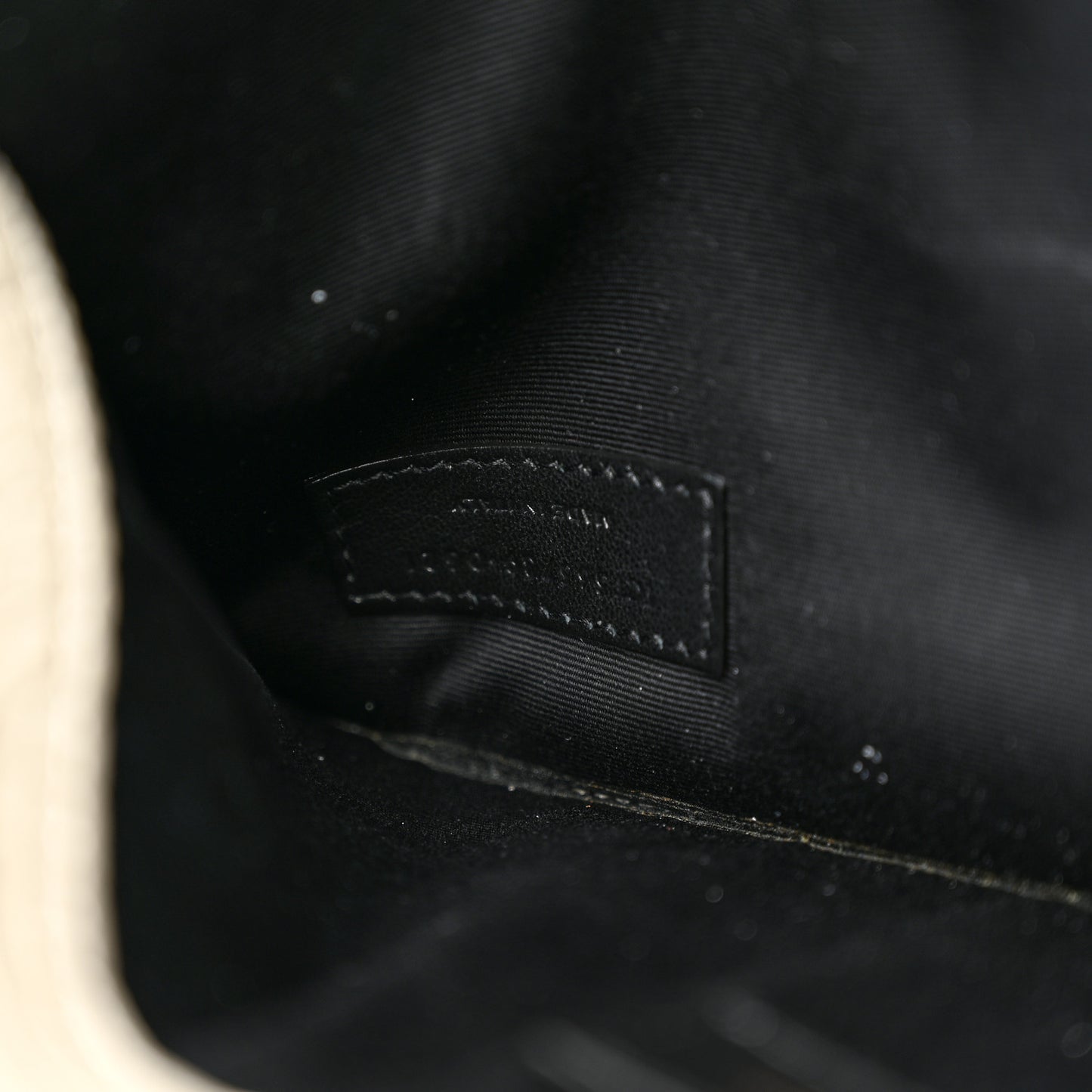 Calfskin Crocodile Embossed Uptown Monogram Pouch Crema Soft
