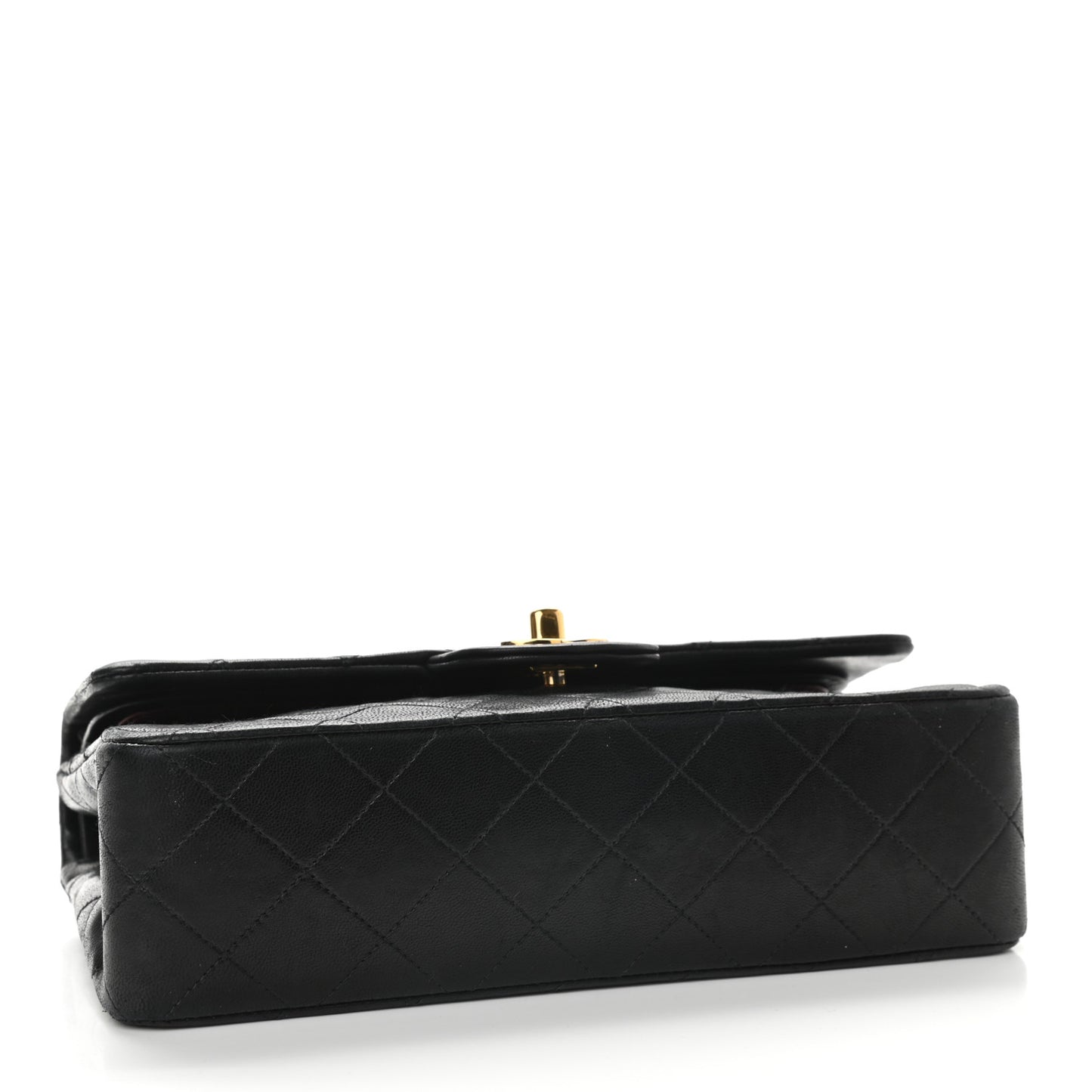 Lambskin Quilted Small Double Flap Black