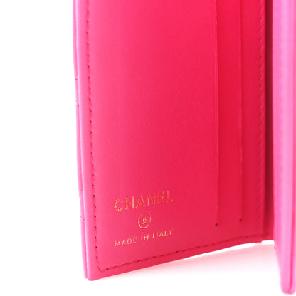 Chanel Lambskin Quilted Card Holder Wallet Fuchsia 6 of 14