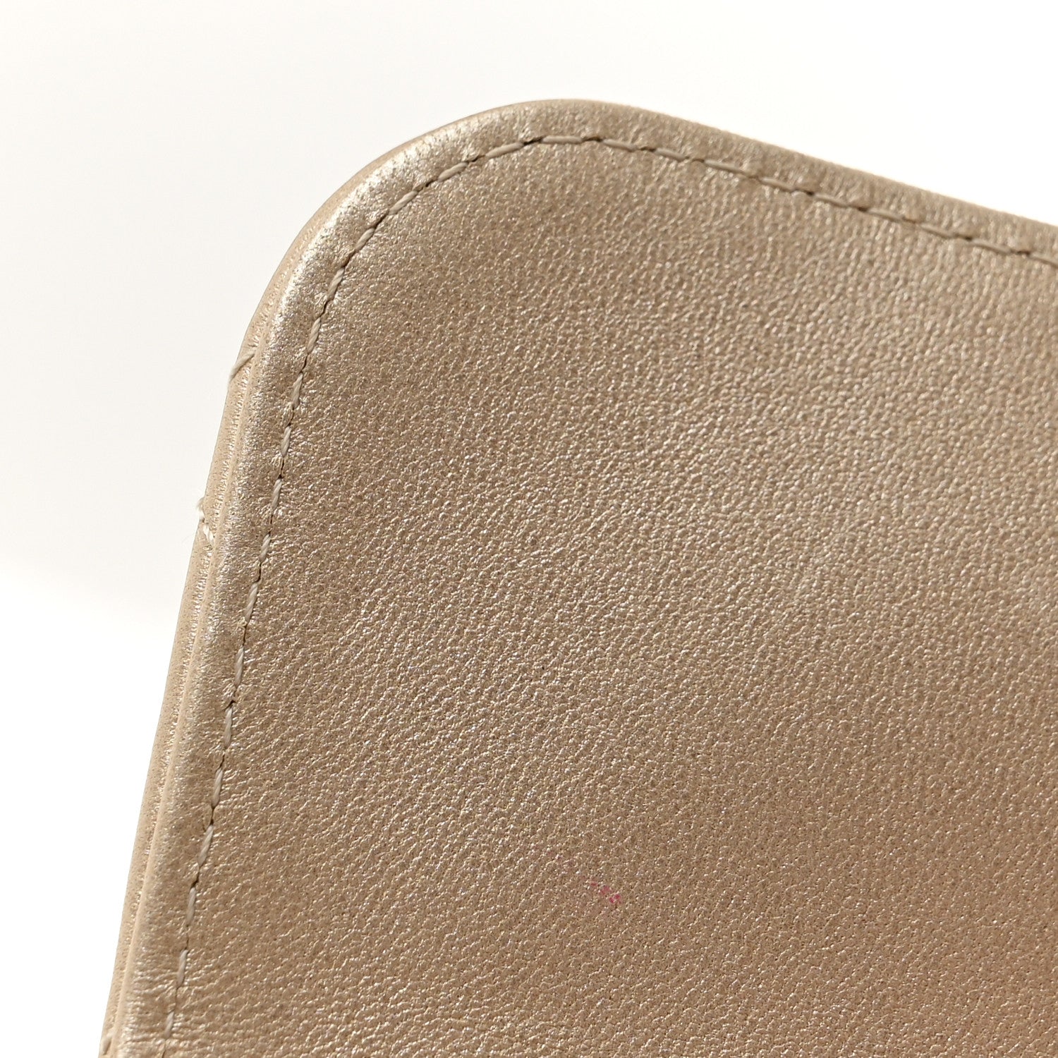 Chanel Metallic Lambskin Quilted Extra Mini V For Victory Flap Light Gold 10 of 12