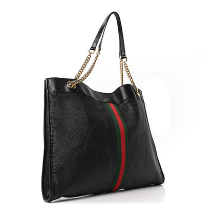 Gucci Calfskin Large Rajah Chain Tote Black 4 of 11
