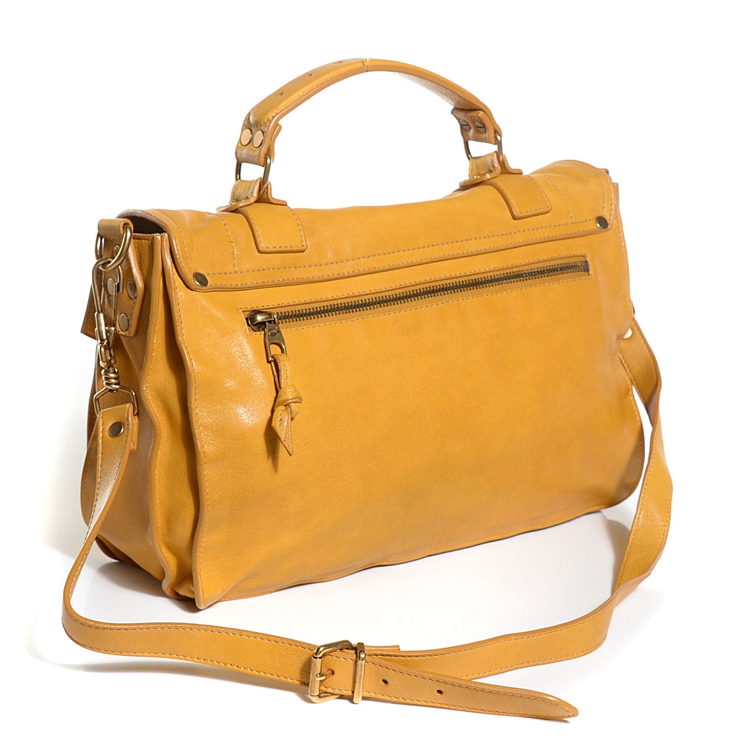 Proenza Schouler Lambskin Medium PS1 Satchel Mustard 3 of 13