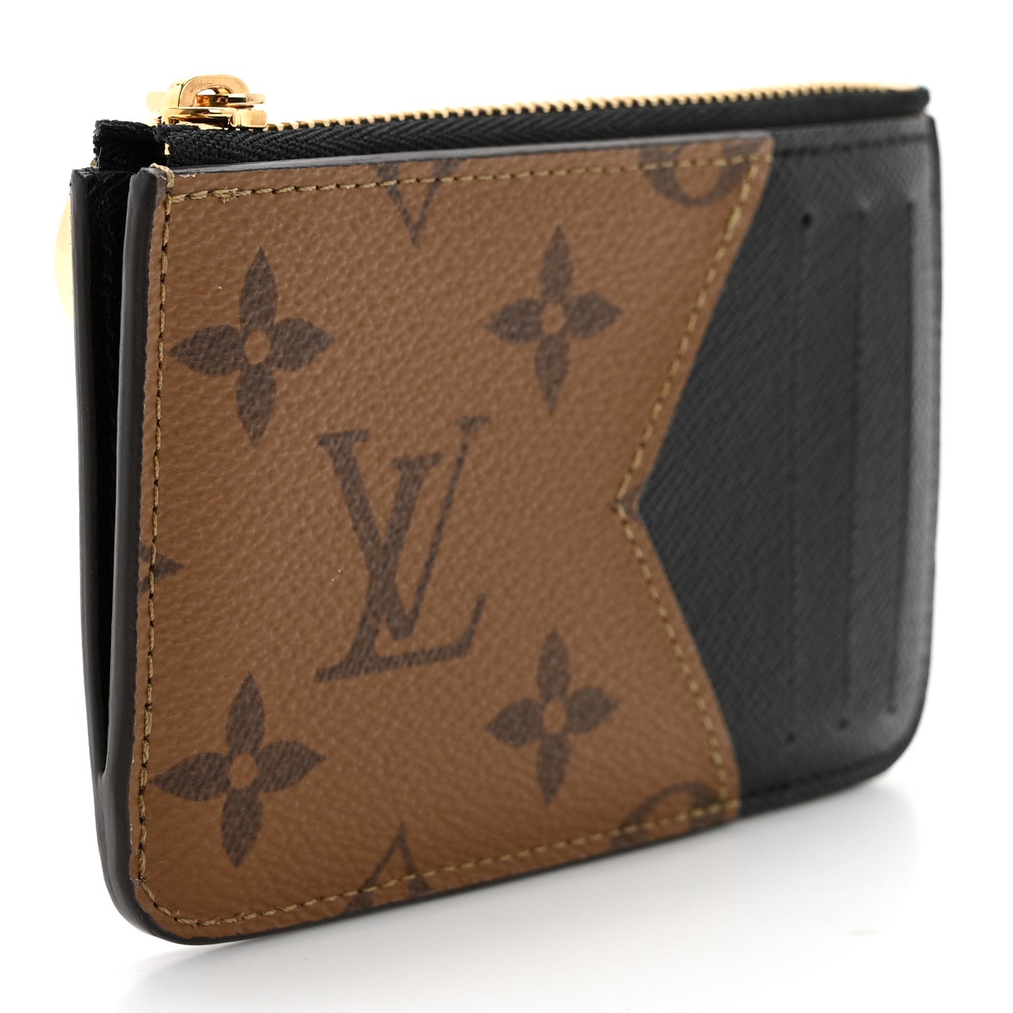 Reverse Monogram Zipped Romy Card Holder