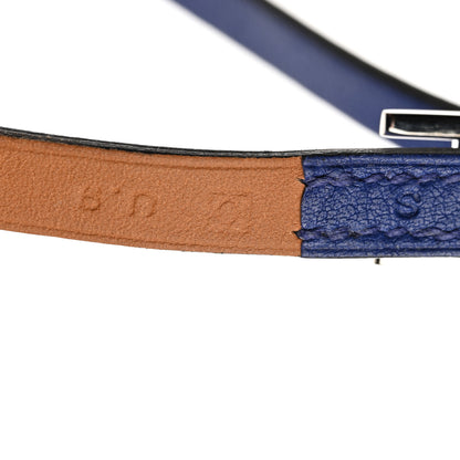 Hermes Swift 3MM Hapi Triple Tour Wrap Bracelet S Bleu Electrique Gold 6 of 10