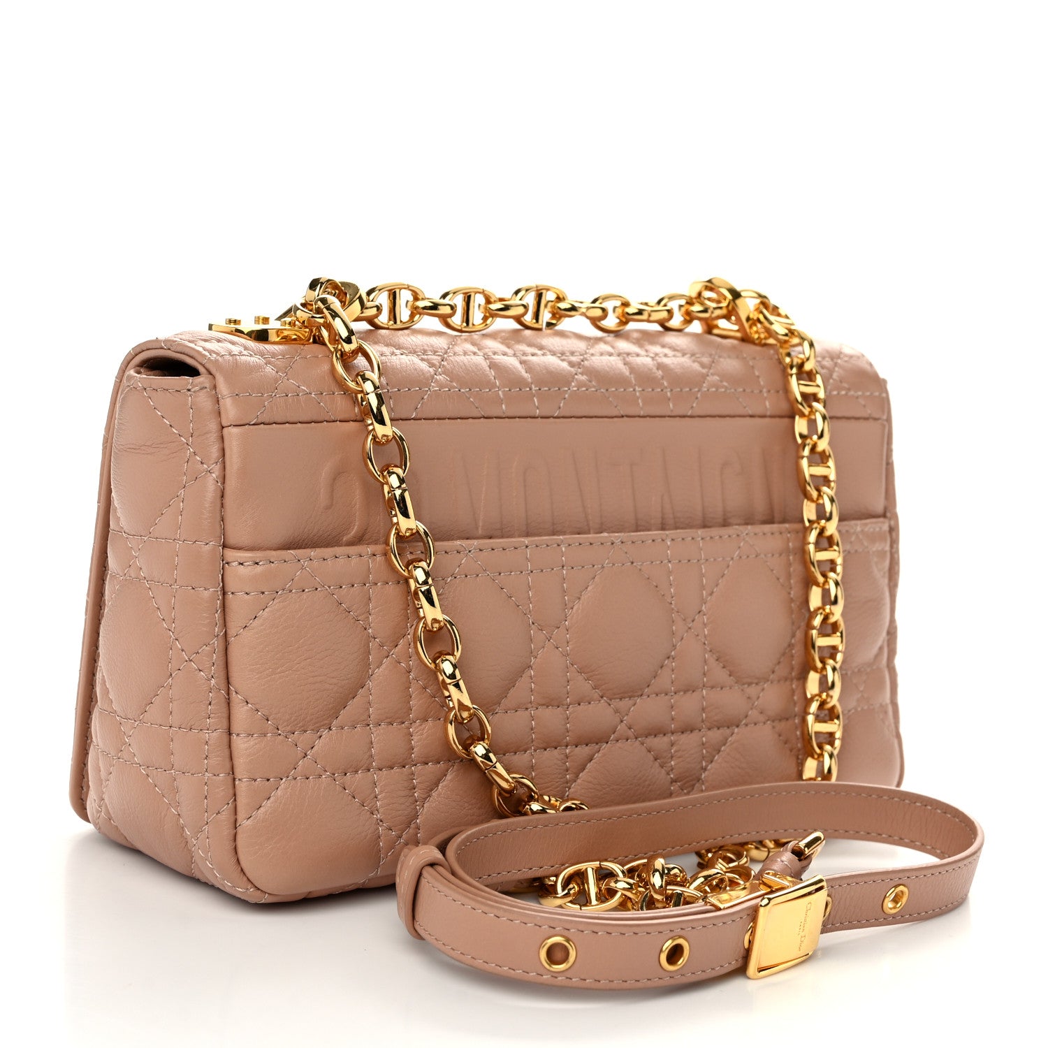 Christian Dior Calfskin Cannage Small Caro Bag Rose De Vents 3 of 11