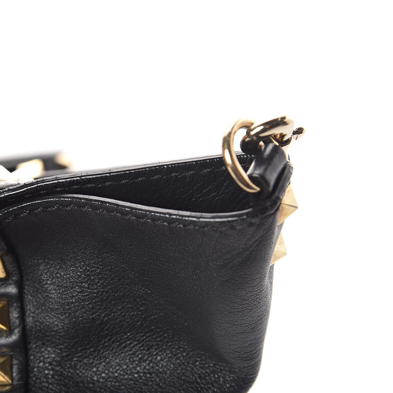 Valentino Garavani Vitello Small Rockstud Tote Black 9 of 14