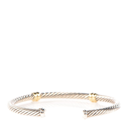 David Yurman Sterling Silver 14K Yellow Gold Cable Classics Two Station Bracelet 3 of 5